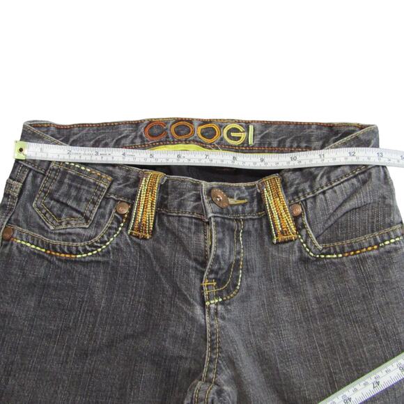 Coogi Vintage Embroidered Distressed Straight Leg Jeans Low Rise Blue Womens 3/4 - Picture 7 of 8